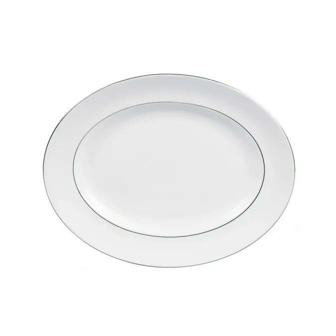 Plat de service ovale Vera Wang Blanc Sur Blanc, 35 cm Wedgwood