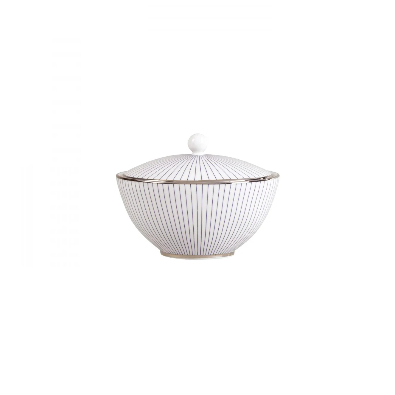 Sucrier avec couvercle Pinstripe, blanc Wedgwood