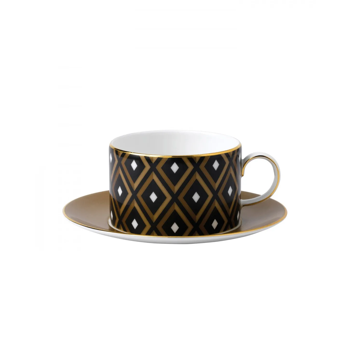 Tasse à thé avec soucoupe Arris, geometric Wedgwood