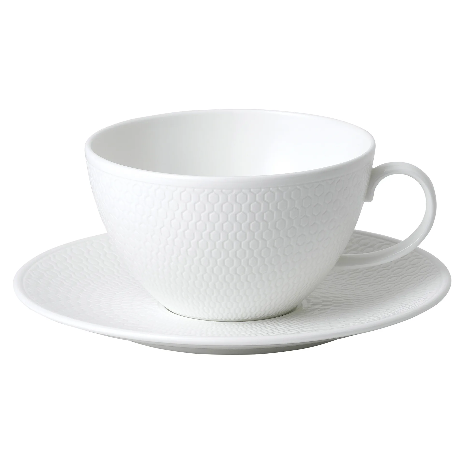 Tasse à thé avec soucoupe Gio, Blanc Wedgwood
