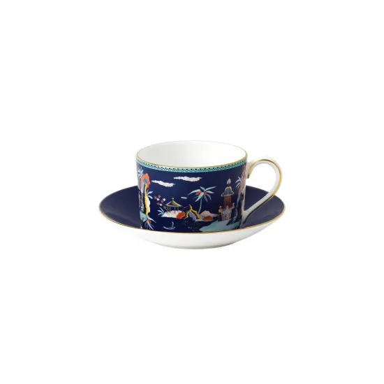 Tasse Wonderlust avec soucoupe, blue pagoda Wedgwood