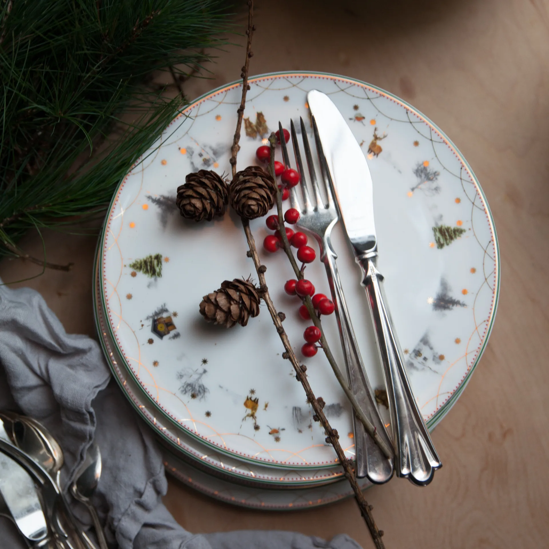 Assiette Julemorgen Ø20 cm lot de 6,  Wik & Walsøe