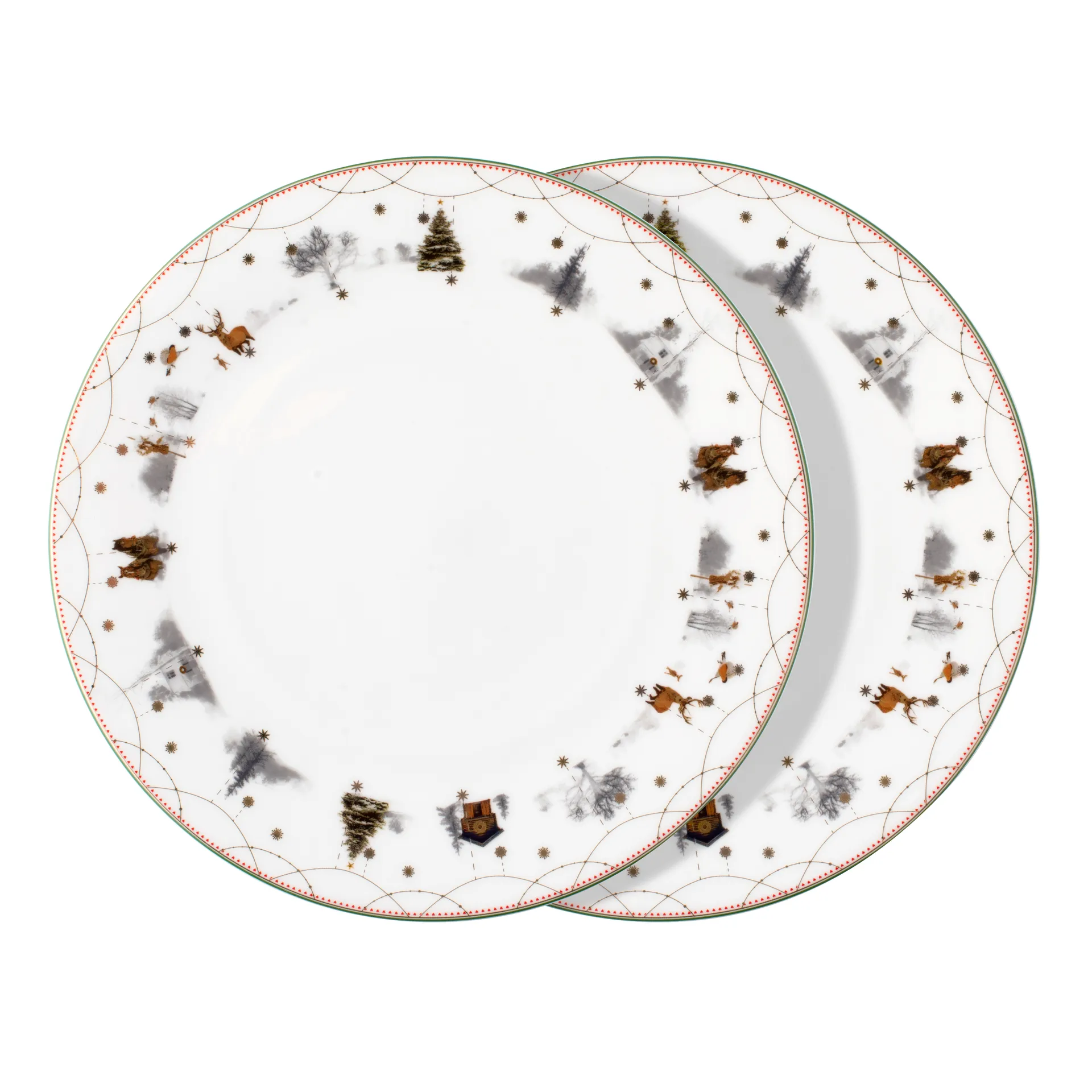 Assiette Julemorgen Story 25cm Lot de 2, Blanc-multi Wik & Walsøe