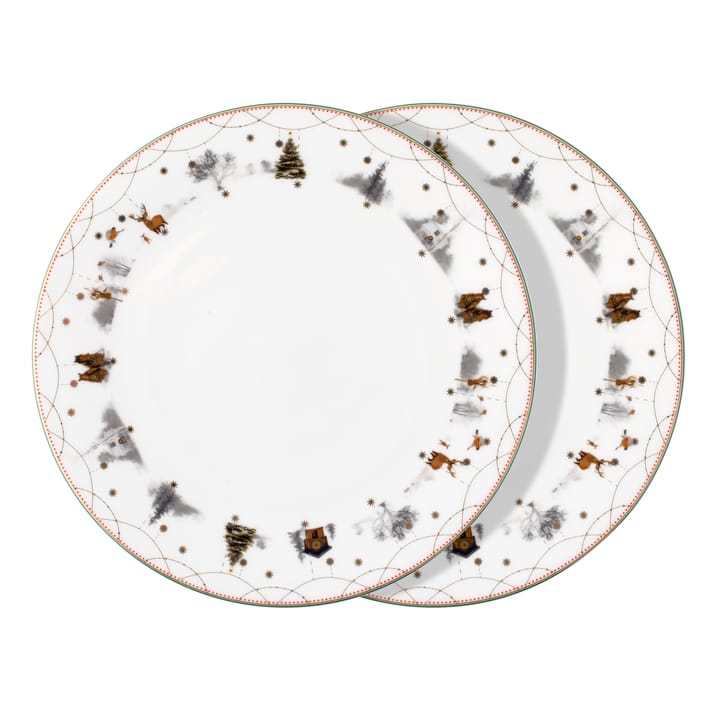 Assiette Julemorgen Story 25cm Lot de 2 - Blanc-multi - Wik & Walsøe