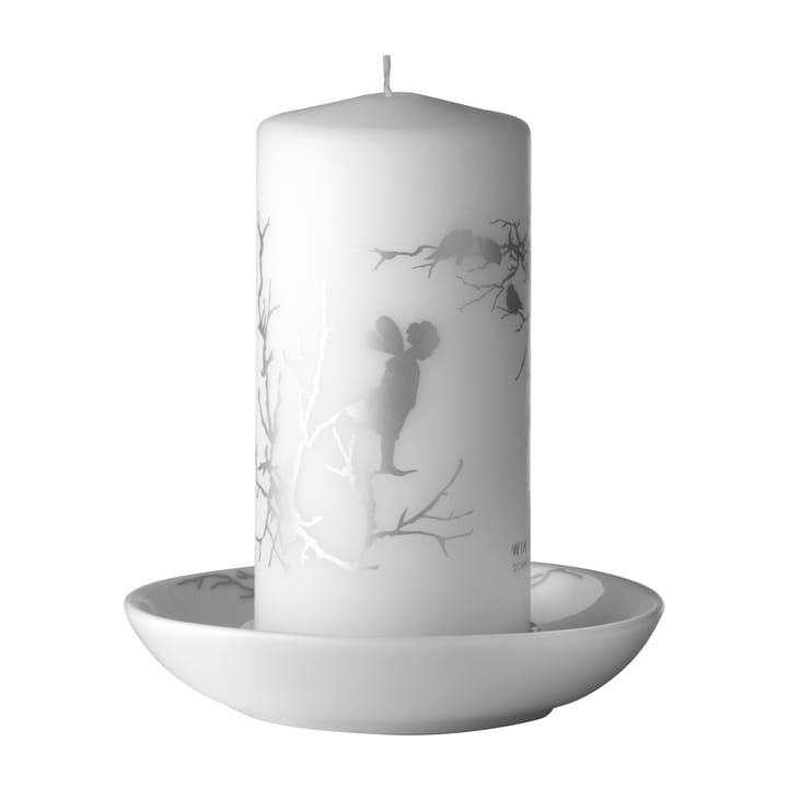 Bougeoir Alv Ø14 cm, Blanc-gris Wik & Walsøe