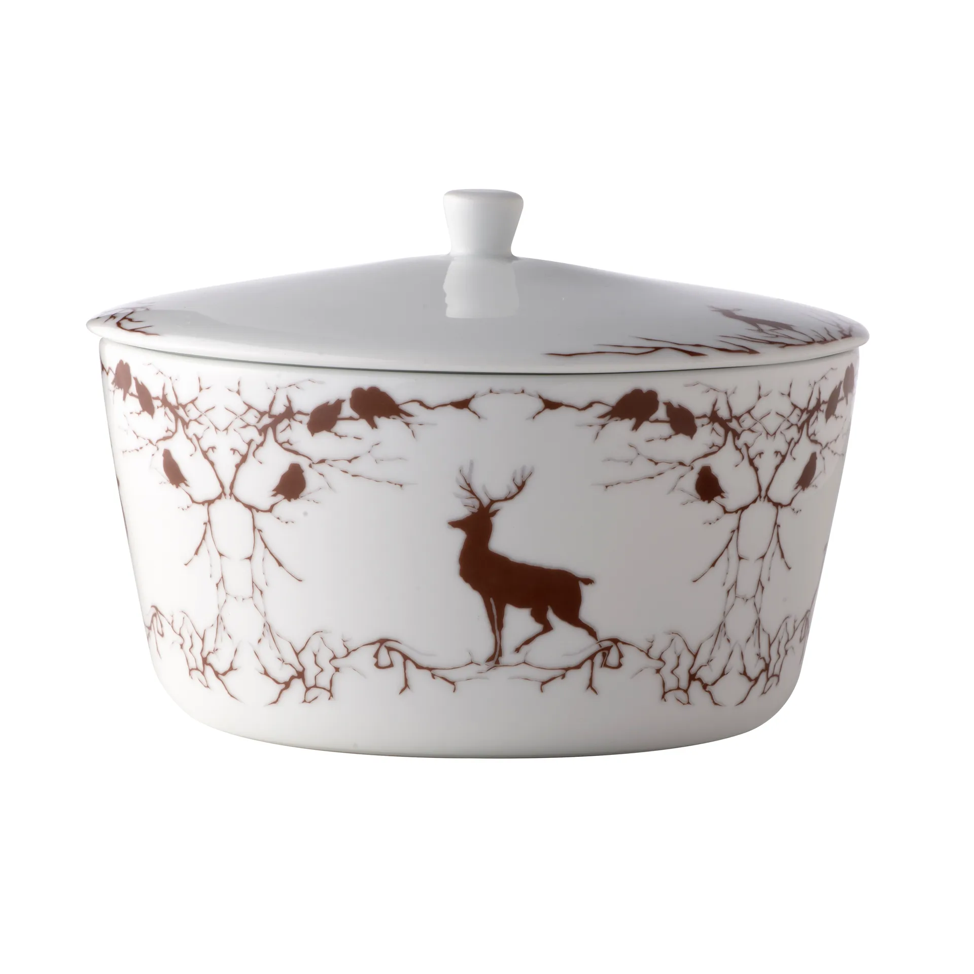 Plat avec couvercle Alveskog, Blanc-marron Wik & Walsøe