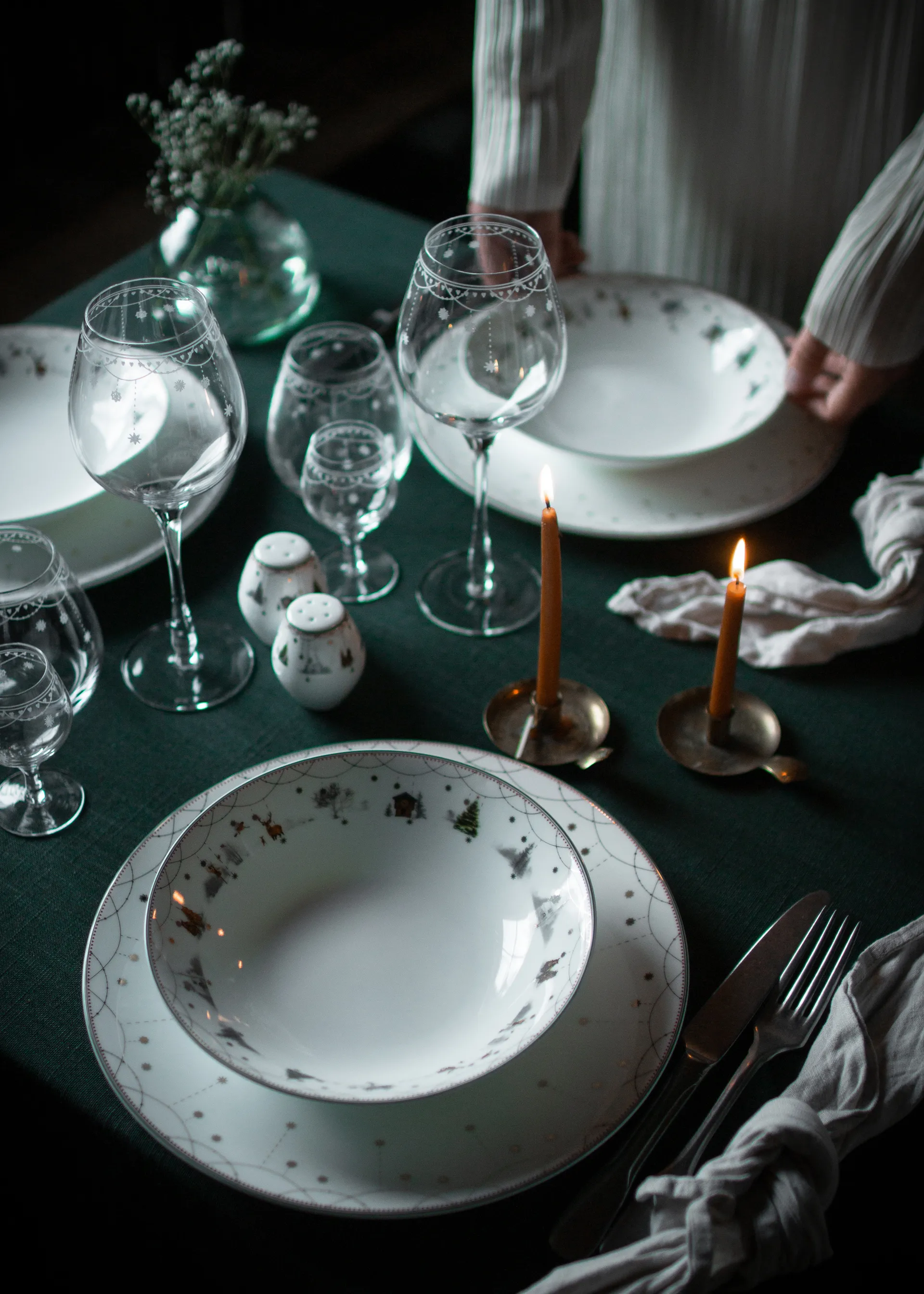 Salière & poivrière Julemorgen Story, 2 pièces, Blanc Wik & Walsøe