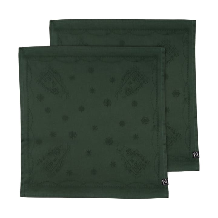 Serviette en tissu Julemorgen 45x45 cm, Lot de 2 - Vert - Wik & Walsøe