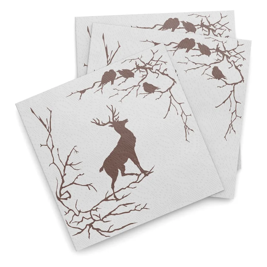 Serviettes de papier Alveskog paquet de 20, Blanc-brun Wik & Walsøe