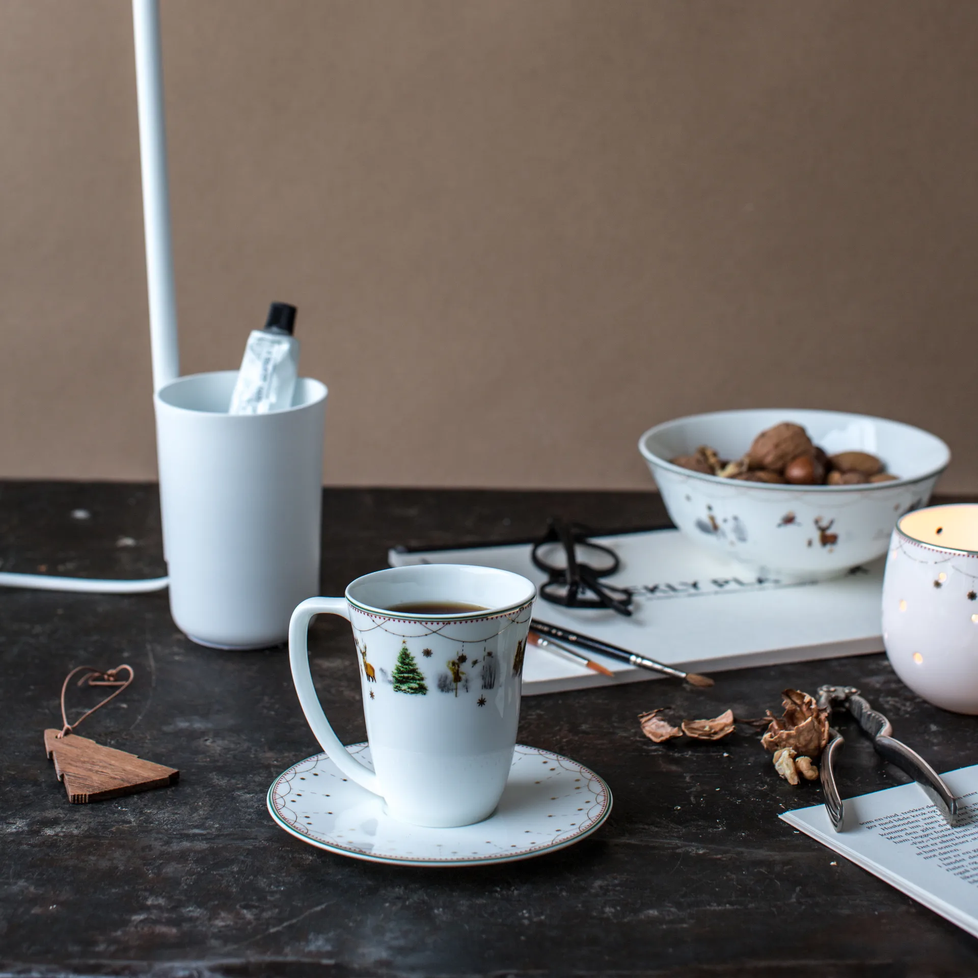 Tasse et soucoupe Julemorgen 20 cl, blanc Wik & Walsøe