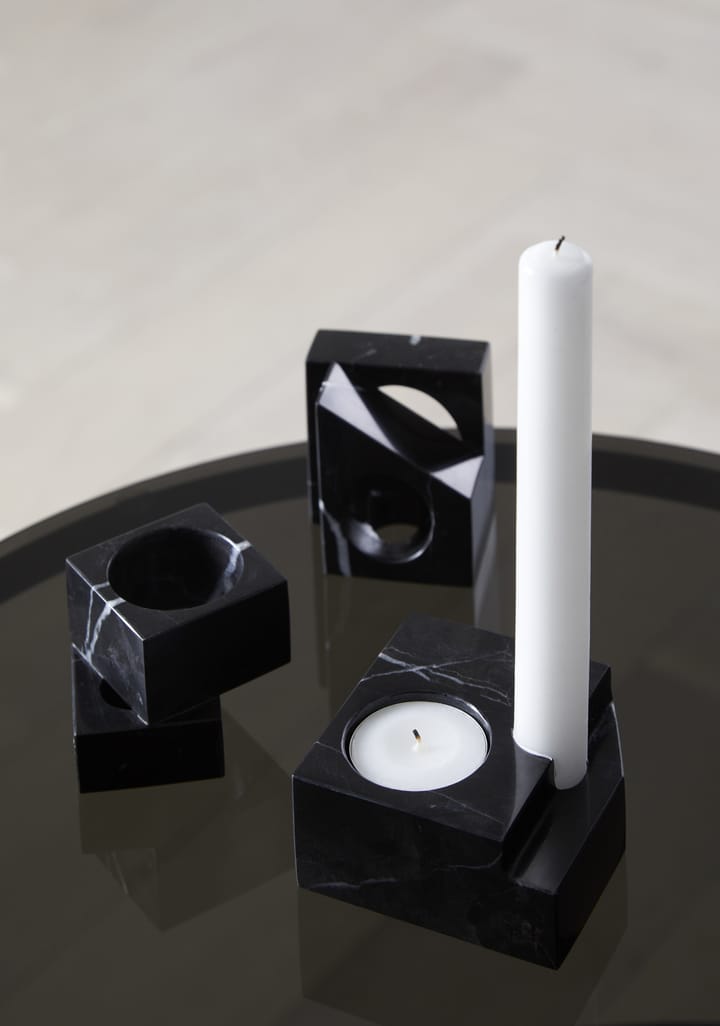 1 photophore en marbre Jeu de dés , Noir Woud