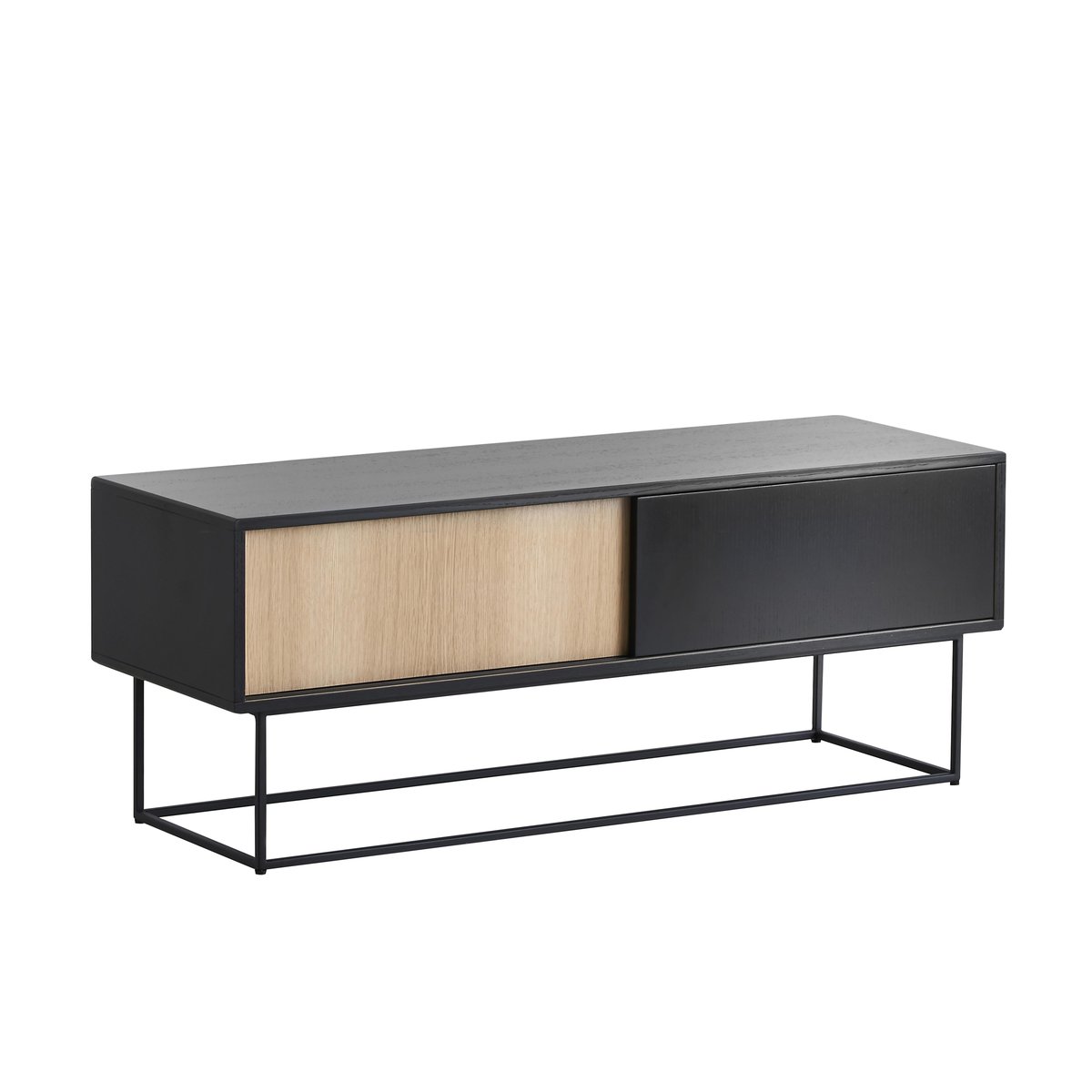 Woud Banc multimédia Virka noir - chêne | Design Scandinave | Meubles TV & media | Marron