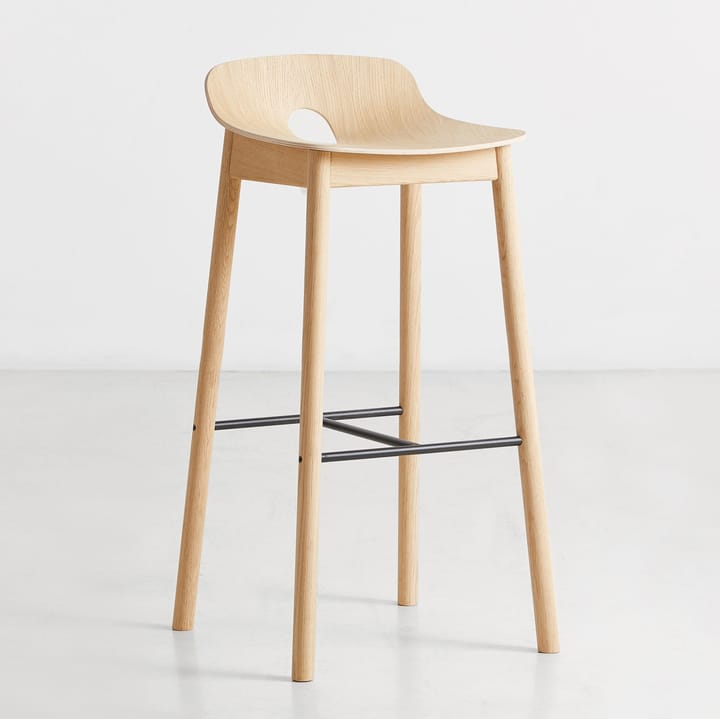 Chaise de bar Mono, Chêne pigmenté blanc Woud