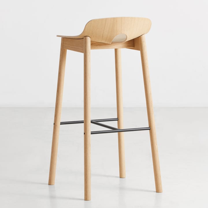 Chaise de bar Mono, Chêne pigmenté blanc Woud