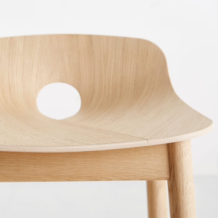 Chaise de bar Mono, Chêne pigmenté blanc Woud