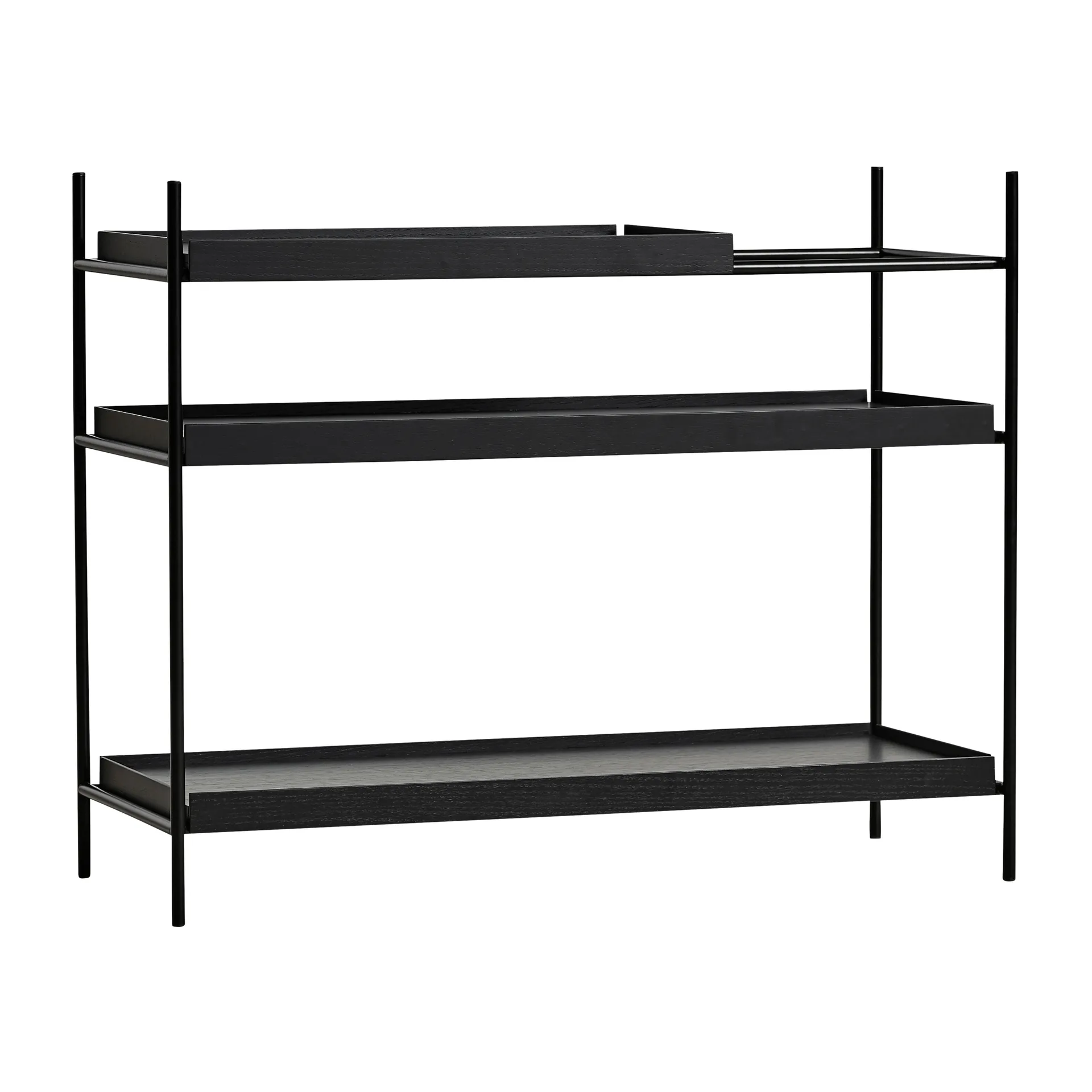 Étagère à plateaux basse en chêne, 80x100 cm, Style 2 Woud