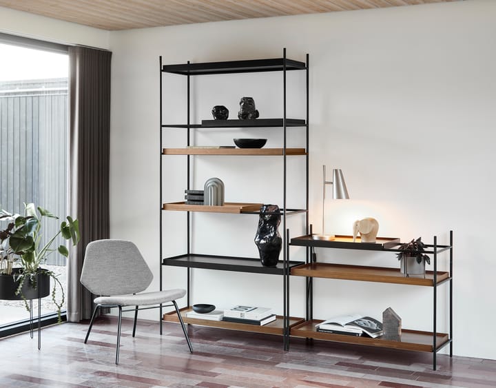 Étagère à plateaux basse en noyer, 81x100 cm, Style 2 Woud