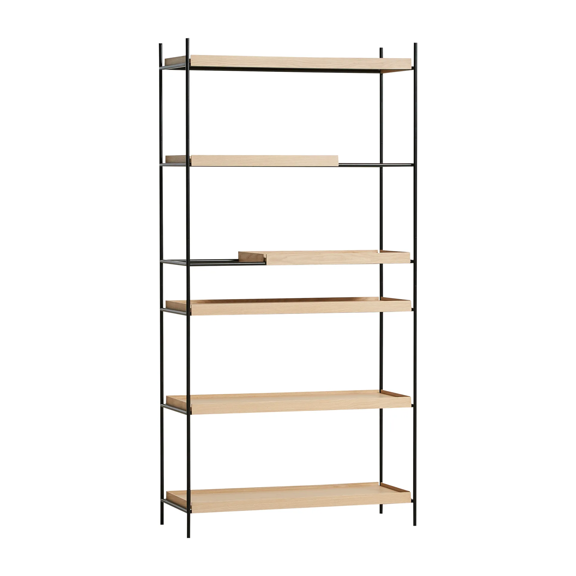 Étagère à plateaux haute en chêne, 100x201 cm, Style 1 Woud