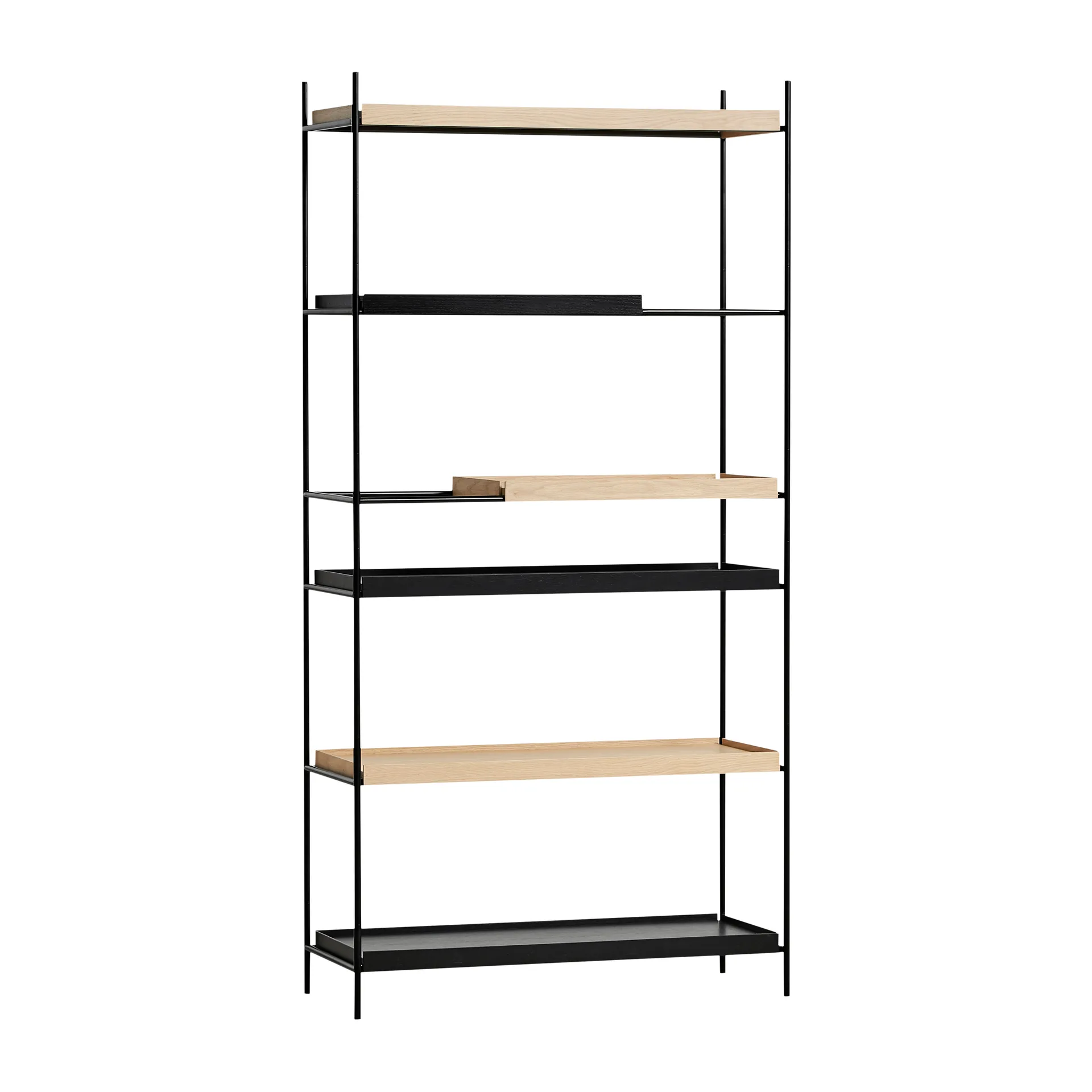 Étagère à plateaux haute en chêne, 100x201 cm, Style 3 Woud