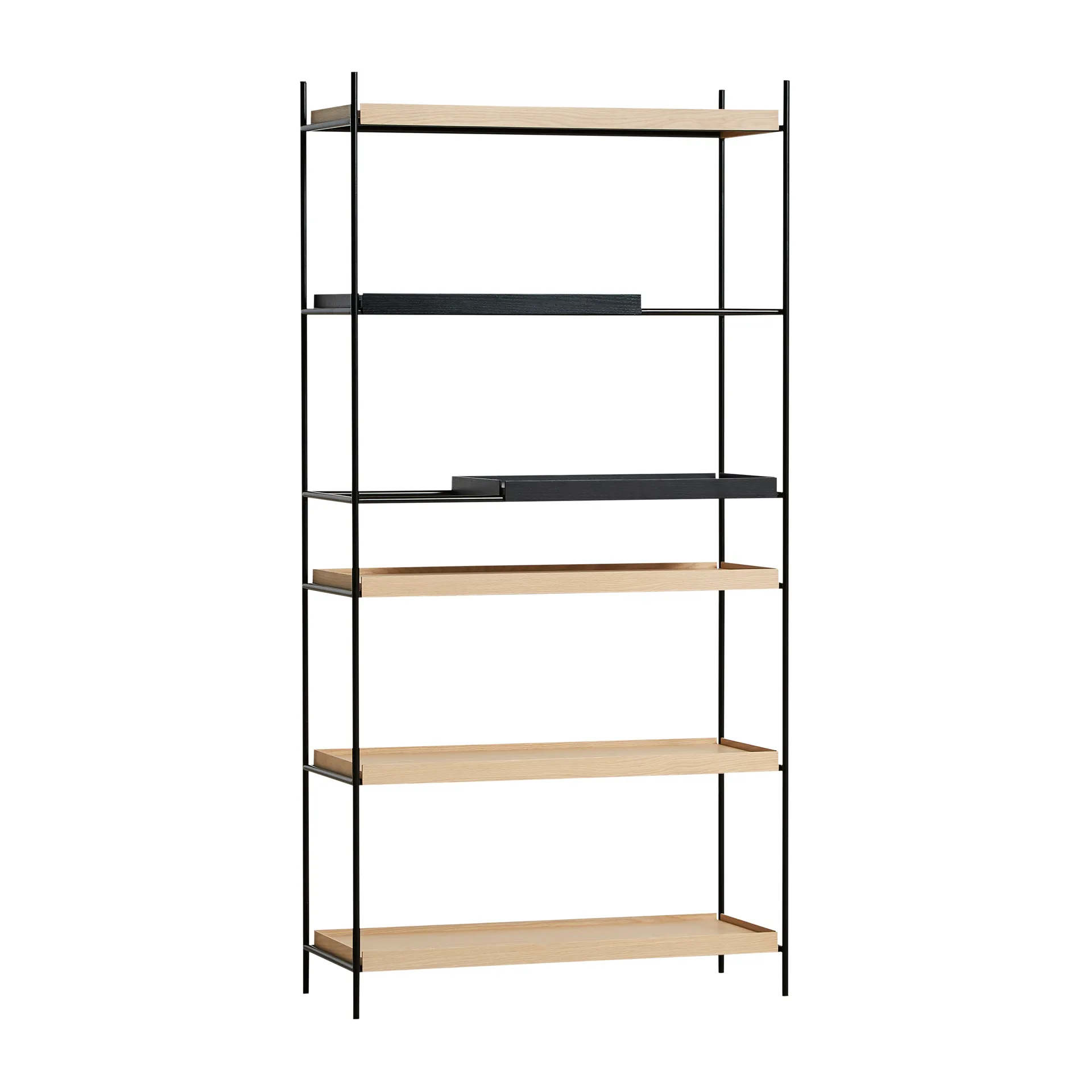 Étagère à plateaux haute en chêne, 100x201 cm, Style 9 Woud