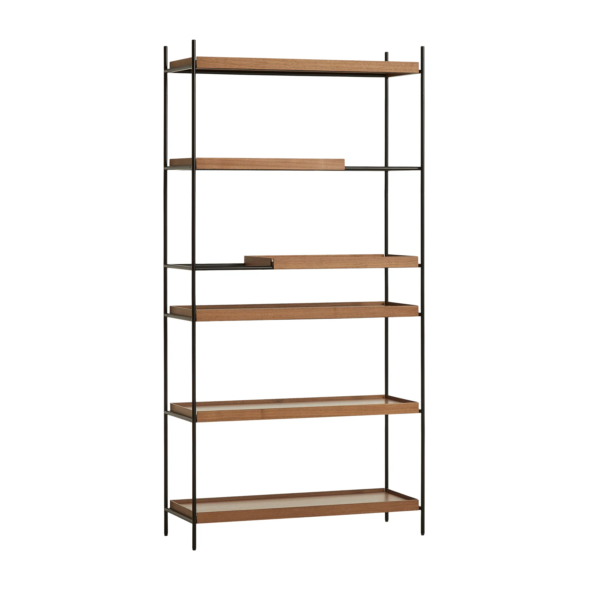 Étagère à plateaux haute en noyer, 100x201 cm, Style 1 Woud