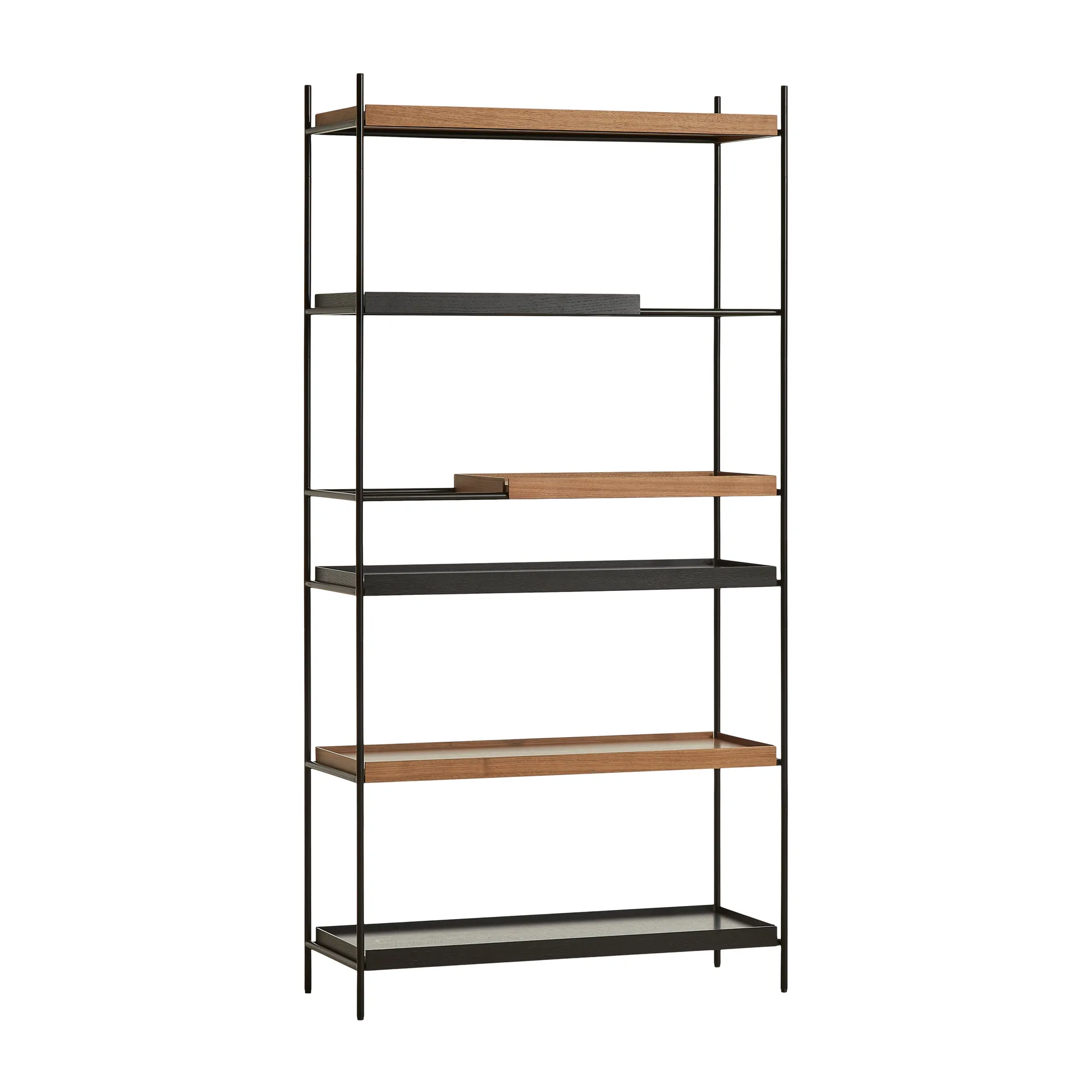 Étagère à plateaux haute en noyer, 100x201 cm, Style 2 Woud