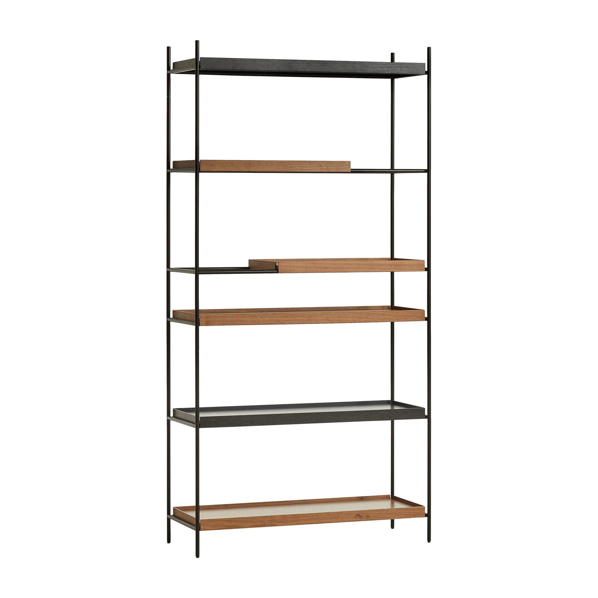 Étagère à plateaux haute en noyer, 100x201 cm, Style 4 Woud