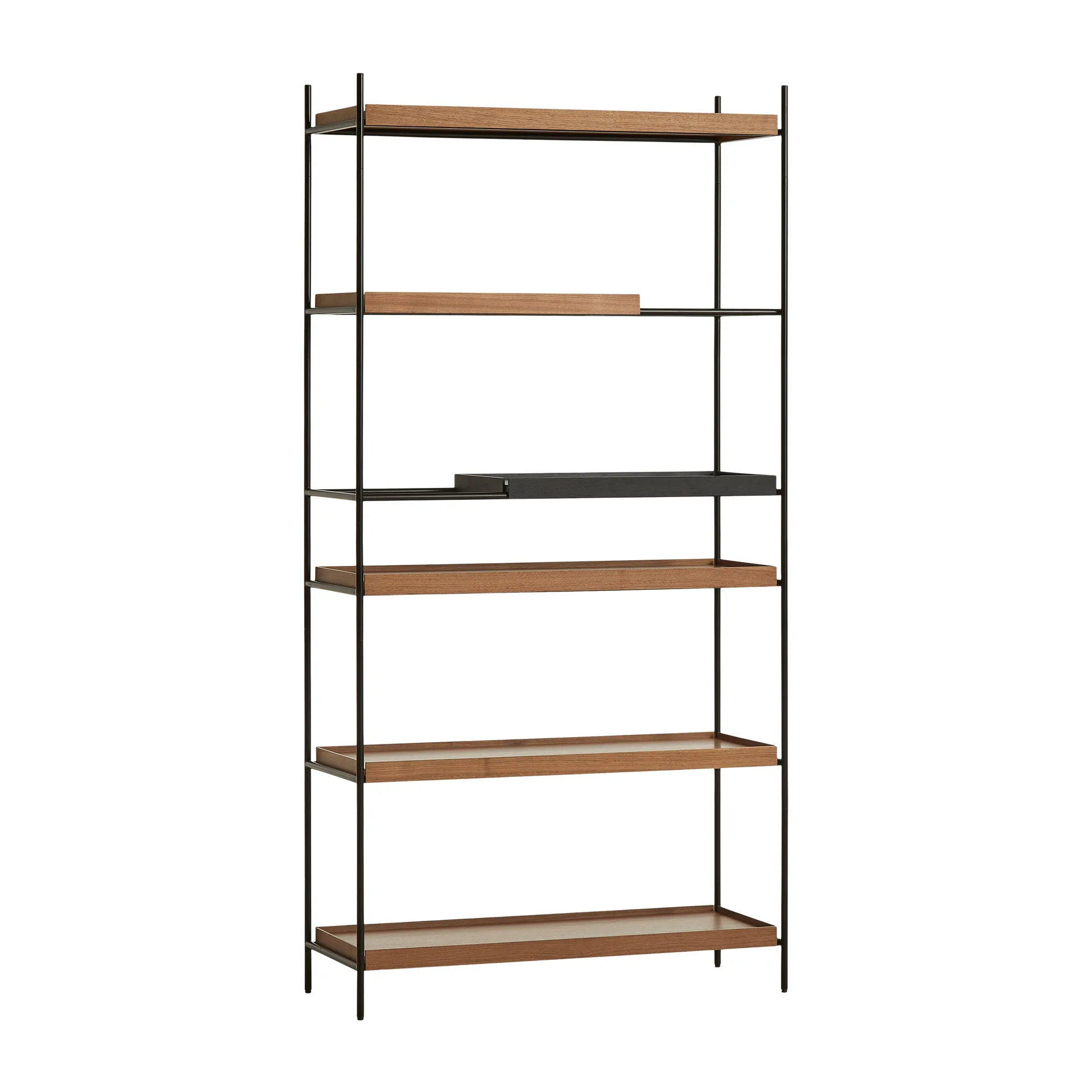 Étagère à plateaux haute en noyer, 100x201 cm, Style 6 Woud