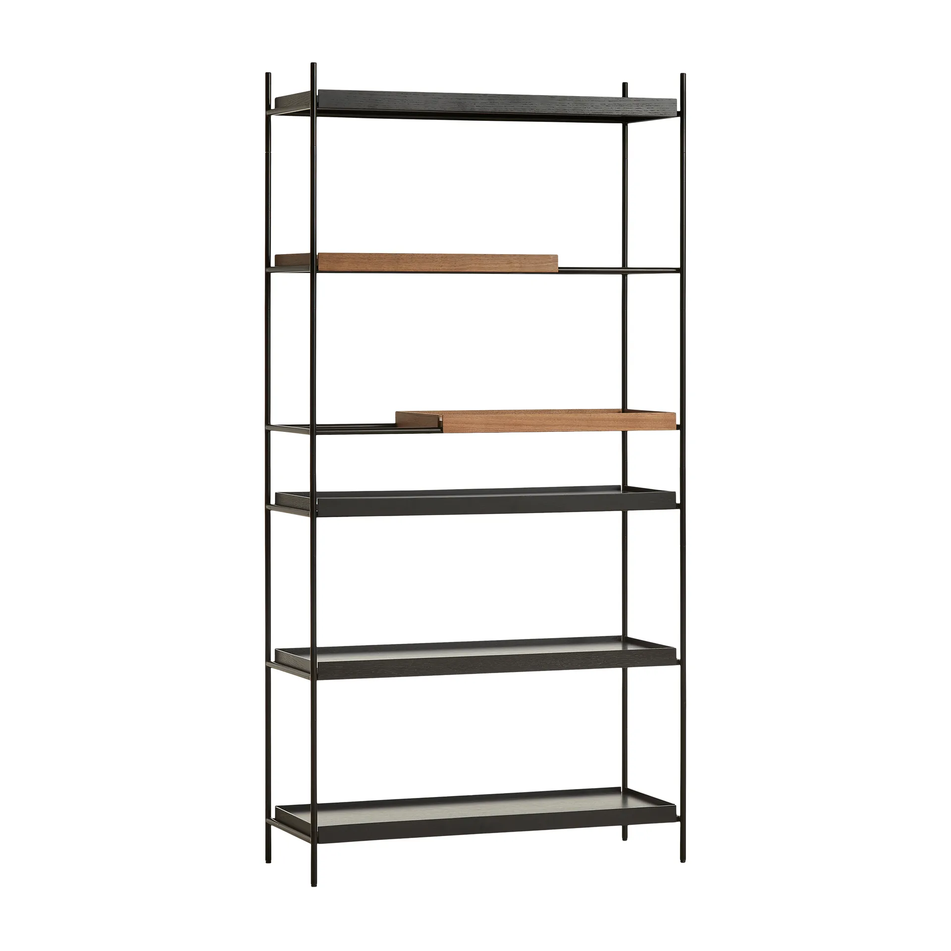 Étagère à plateaux haute en noyer, 100x201 cm, Style 7 Woud