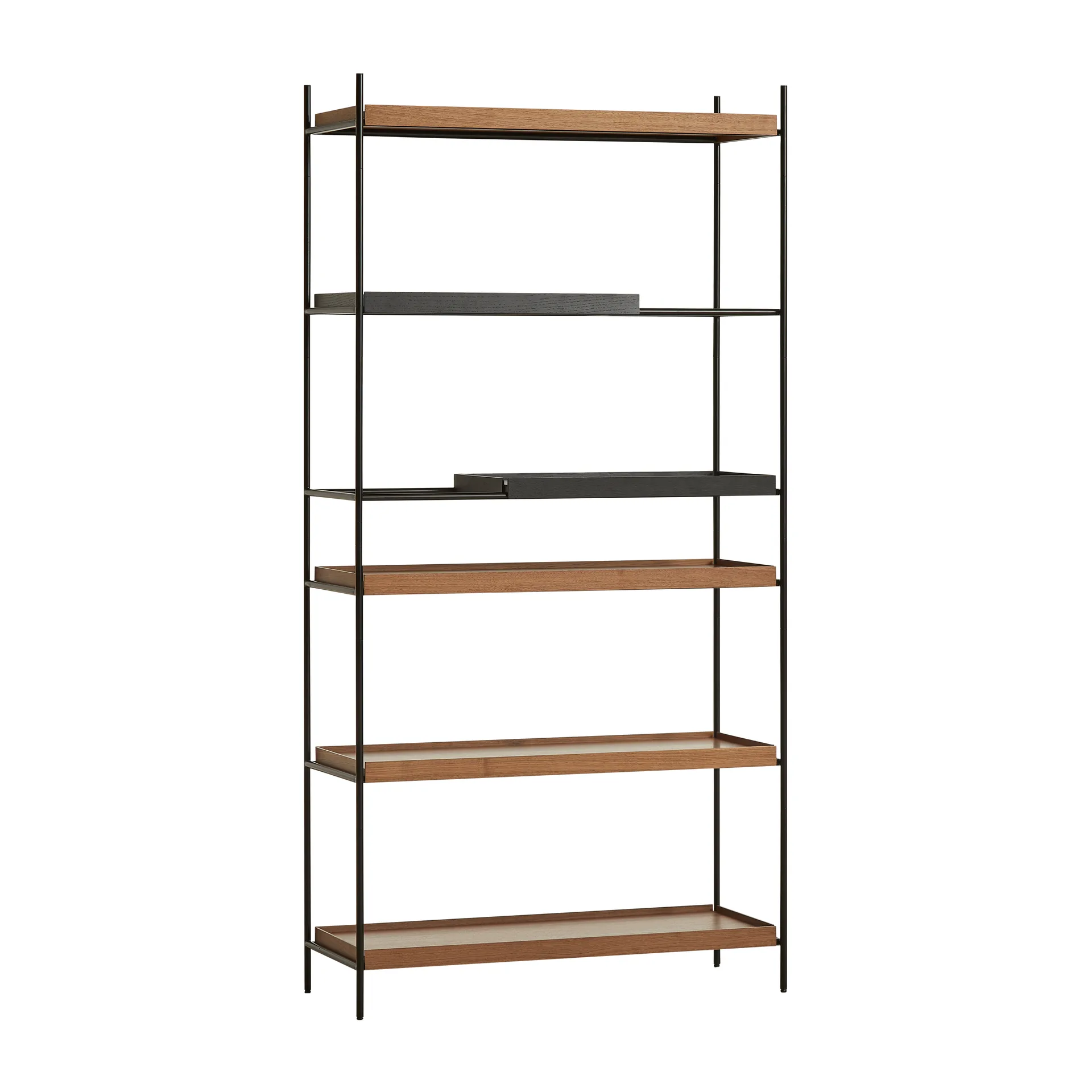 Étagère à plateaux haute en noyer, 100x201 cm, Style 8 Woud