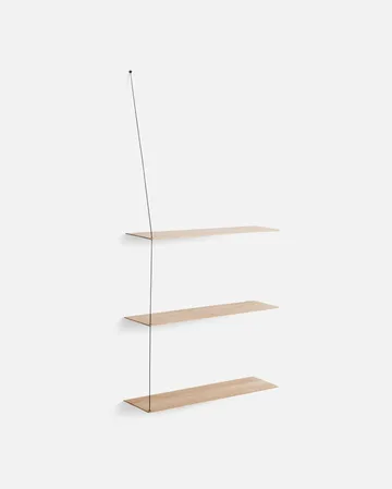 Étagère d'appoint Stedge - Chêne blanchi-noir, 80 cm - Woud