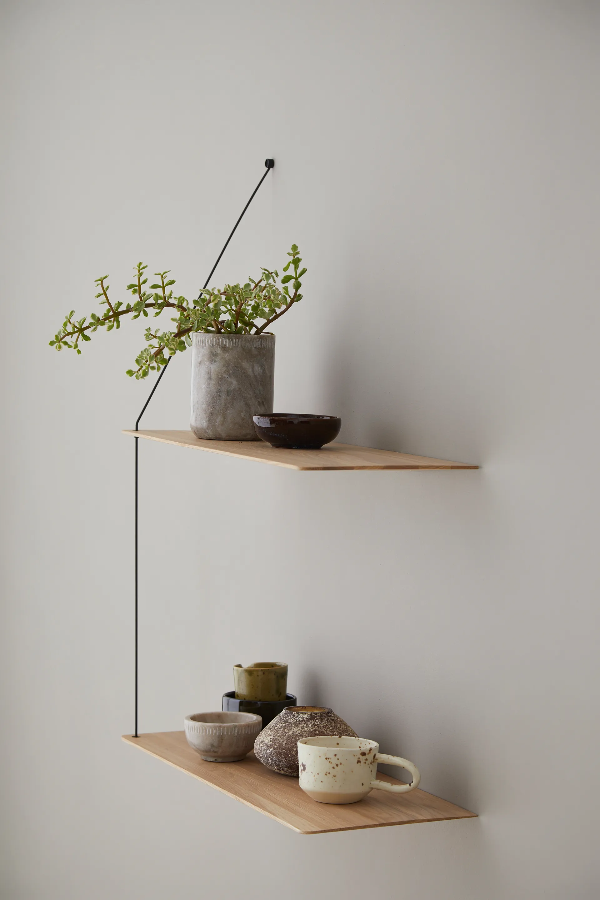 Etagère Stedge 60 cm, Chêne pigmenté blanc Woud