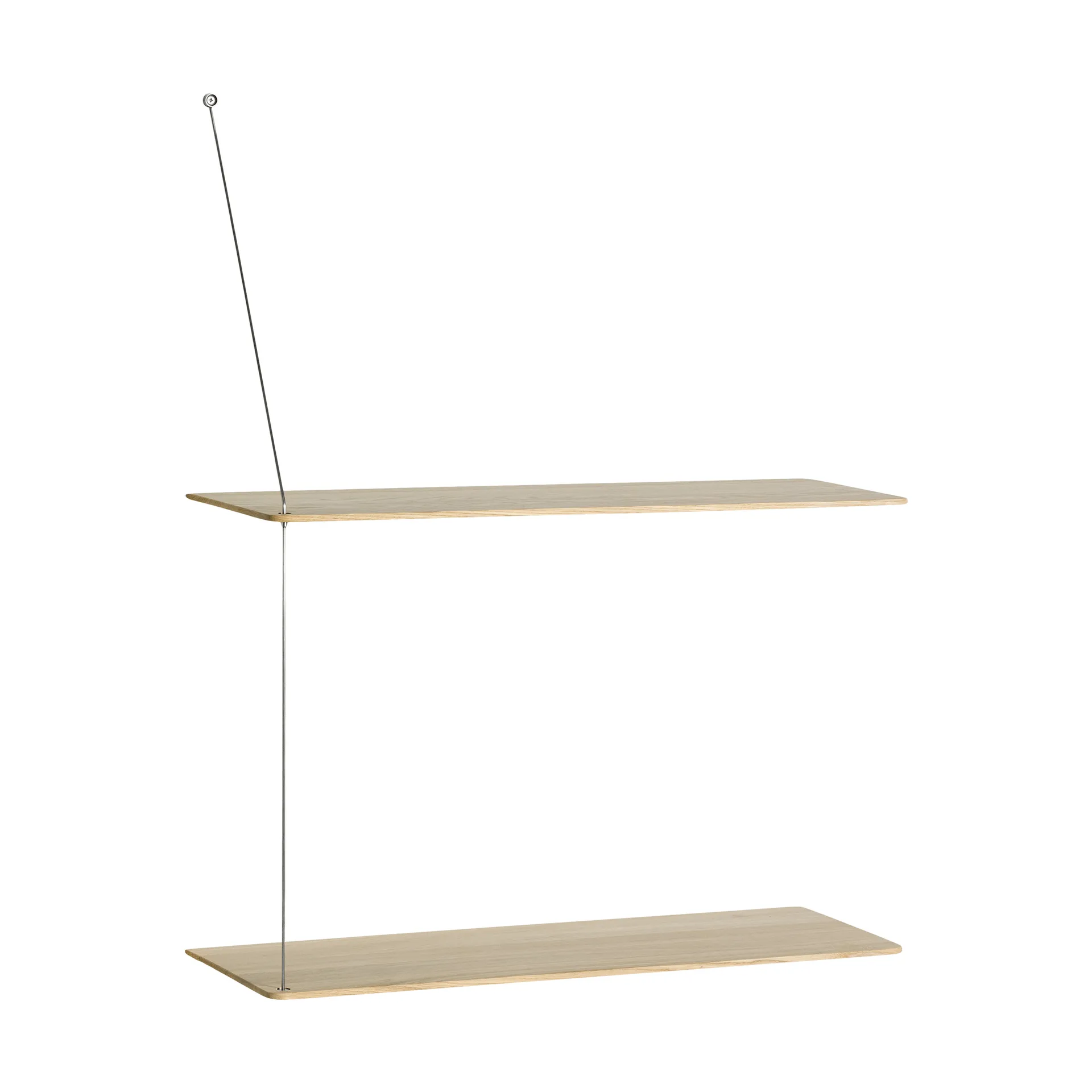 Etagère Stedge, Chêne blanchi-acier brossé, 60 cm, 2 étagères Woud