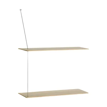 Etagère Stedge - Chêne blanchi-acier brossé, 60 cm, 2 étagères - Woud