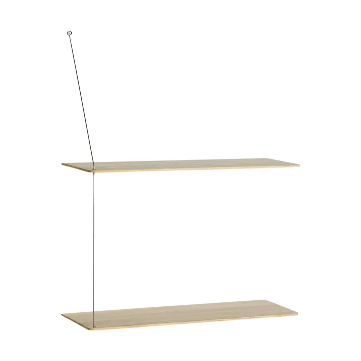 Etagère Stedge - Chêne blanchi-acier brossé, 60 cm, 2 étagères - Woud