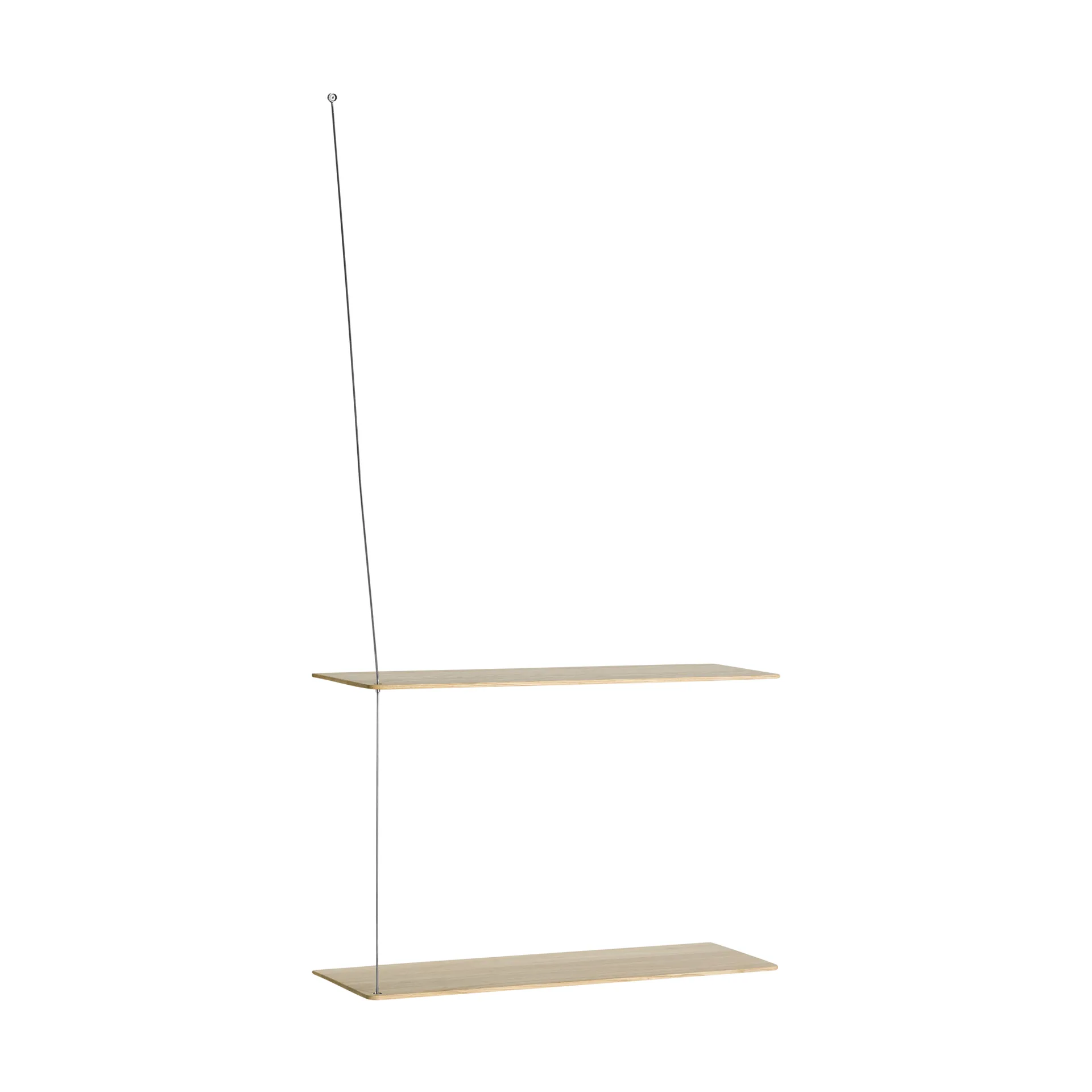 Etagère Stedge, Chêne blanchi-acier brossé, 60 cm, 2 étagères Woud