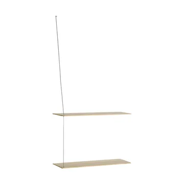 Etagère Stedge - Chêne blanchi-acier brossé, 60 cm, 2 étagères - Woud
