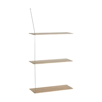 Etagère Stedge - Chêne blanchi-acier brossé, 60 cm, 3 étagères - Woud