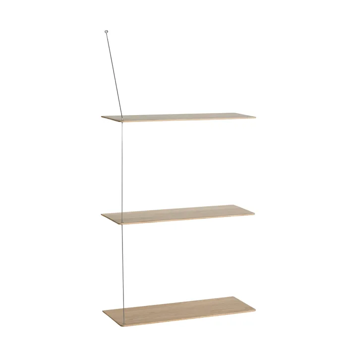 Etagère Stedge - Chêne blanchi-acier brossé, 60 cm, 3 étagères - Woud