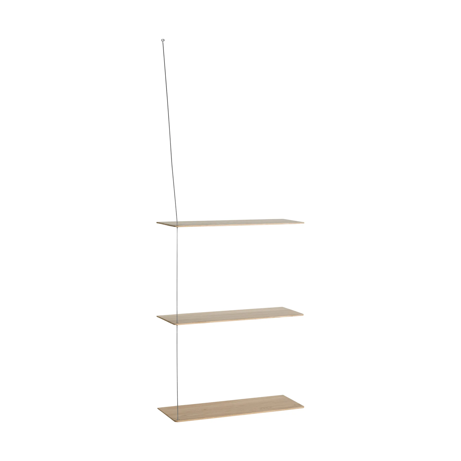 Etagère Stedge, Chêne blanchi-acier brossé, 60 cm, 3 étagères Woud