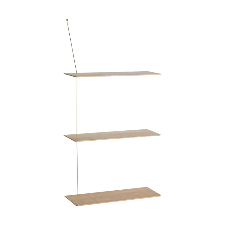 Etagère Stedge - Chêne blanchi au pigment-laiton, 60 cm, 3 étagères - Woud
