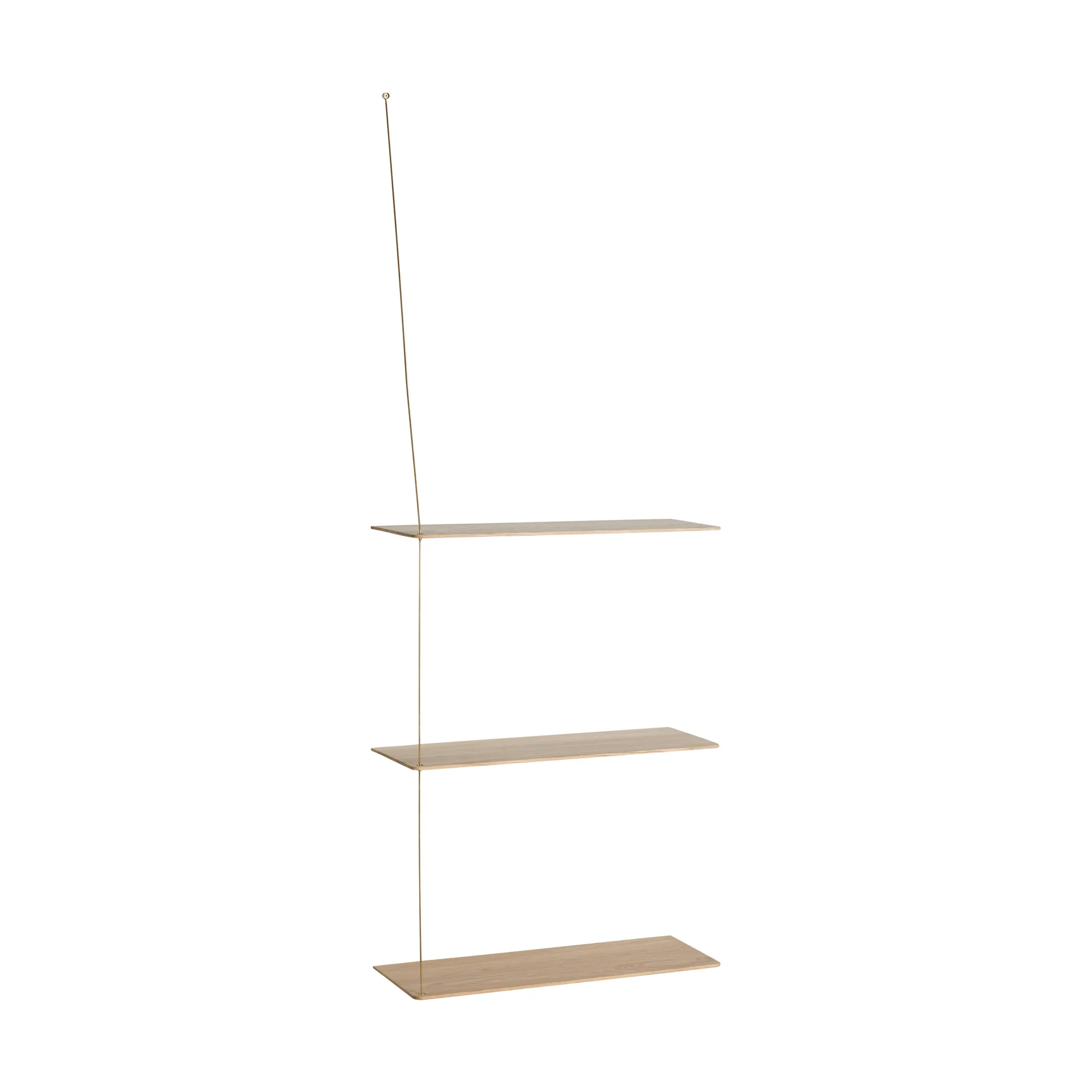Etagère Stedge, Chêne blanchi au pigment-laiton, 60 cm, 3 étagères Woud