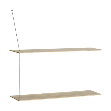 Etagère Stedge - Chêne blanchi-brossé acier, 80 cm, 2 étagères - Woud