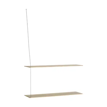 Etagère Stedge - Chêne blanchi-brossé acier, 80 cm, 2 étagères - Woud