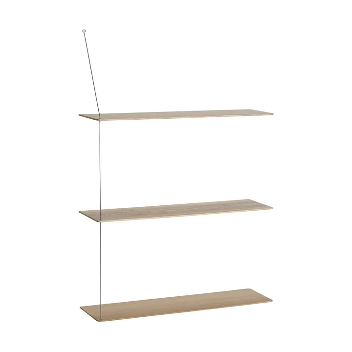 Etagère Stedge - Chêne blanchi-brossé acier, 80 cm, 3 étagères - Woud