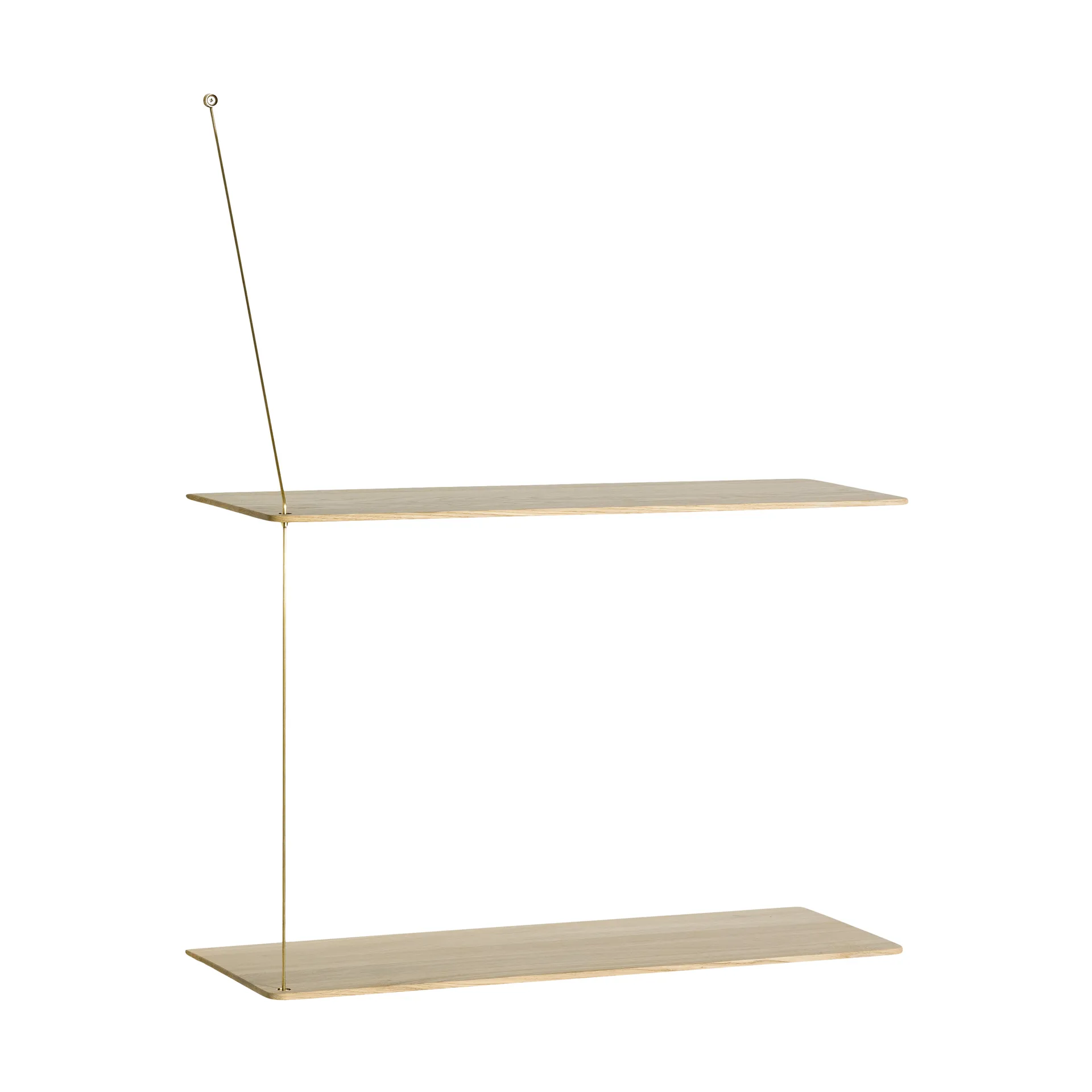 Etagère Stedge, Chêne blanchi-laiton, 60 cm, 2 étagères Woud
