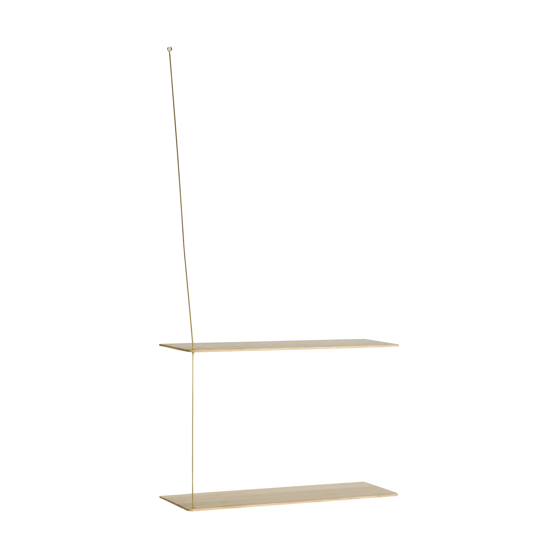 Etagère Stedge, Chêne blanchi-laiton, 60 cm, 2 étagères Woud