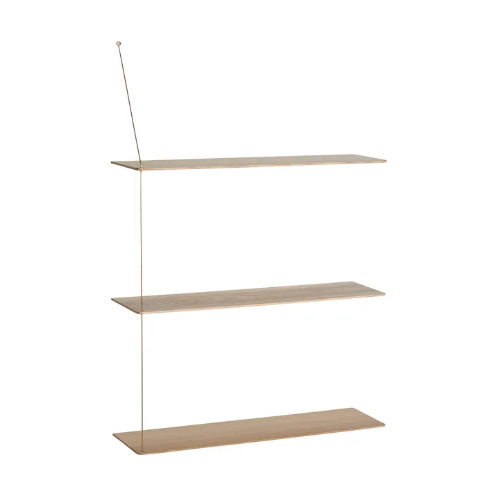Etagère Stedge - Chêne blanchi-laiton, 80 cm, 3 étagères - Woud