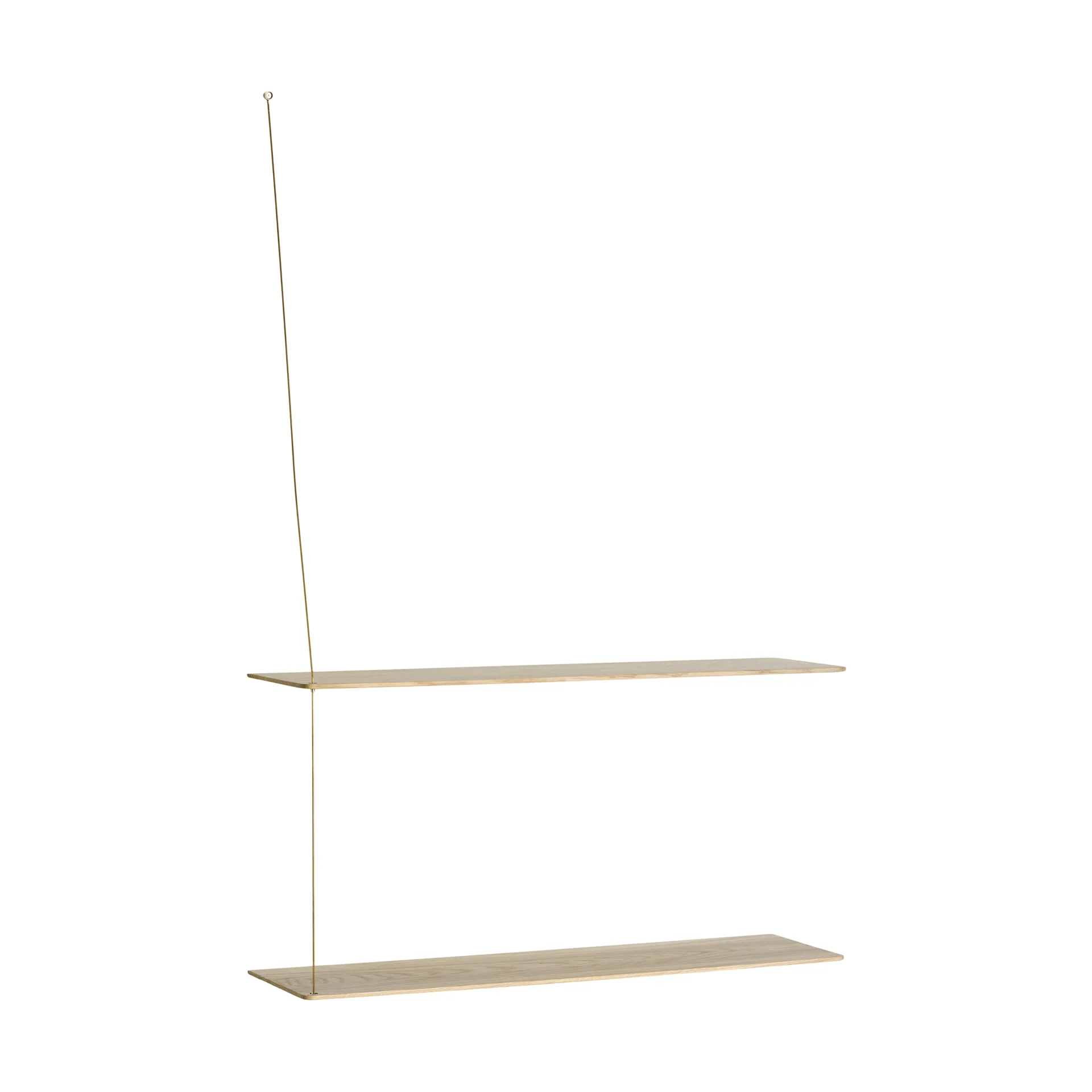 Etagère Stedge, Chêne blanchi-messing, 80 cm, 2 étagères Woud