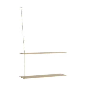 Etagère Stedge - Chêne blanchi-messing, 80 cm, 2 étagères - Woud